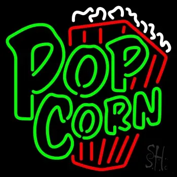 Green Popcorn With Logo LED Neon Sign
