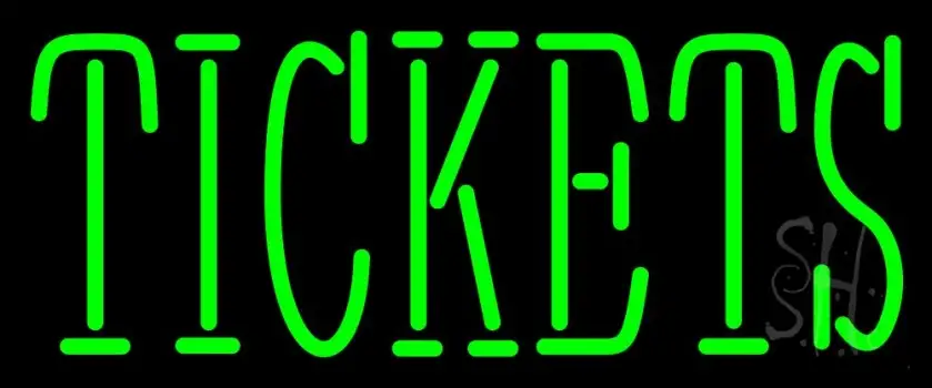 Green Tickets Block LED Neon Sign