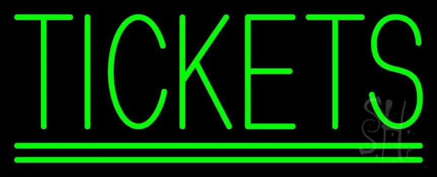 Green Tickets Double Lines LED Neon Sign