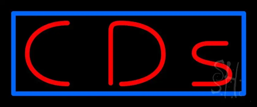 Red Cds With Blue Border LED Neon Sign