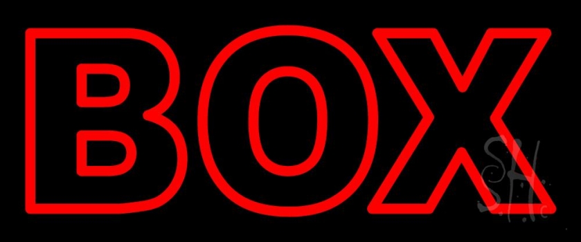 Red Double Stroke Box LED Neon Sign