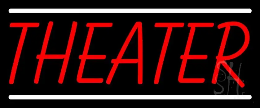 Red Theater White Line LED Neon Sign
