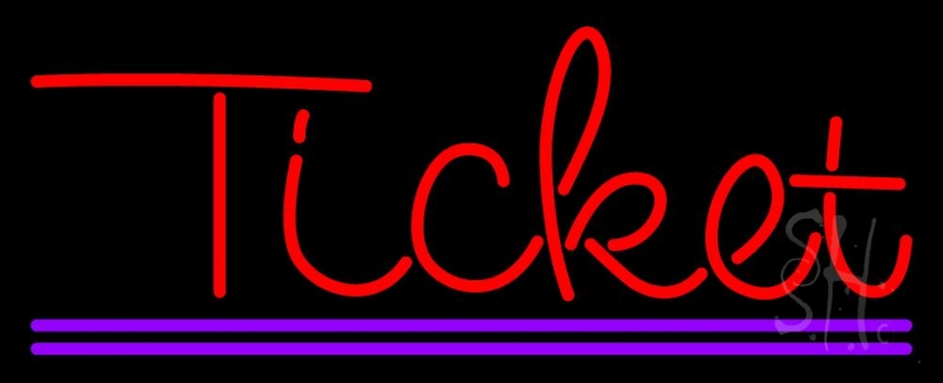 Red Ticket Purple Line LED Neon Sign