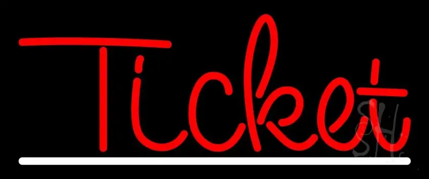 Red Ticket White Line LED Neon Sign