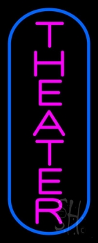Vertical Pink Theater LED Neon Sign