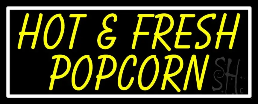 Yellow Hot And Fresh Popcorn LED Neon Sign
