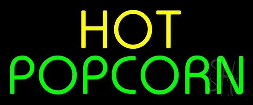 Yellow Hot Green Popcorn LED Neon Sign