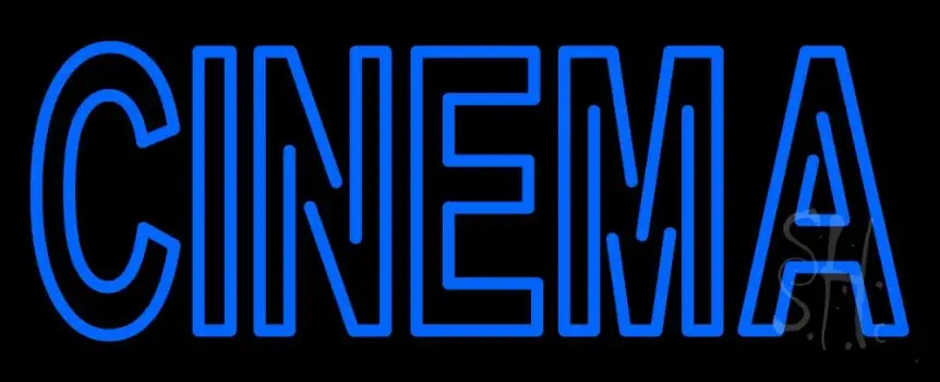 Blue Double Stroke Cinema LED Neon Sign