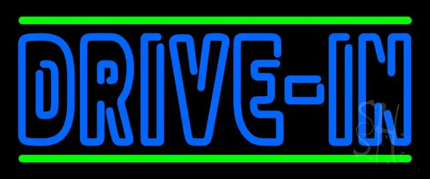 Blue Drive In Block LED Neon Sign