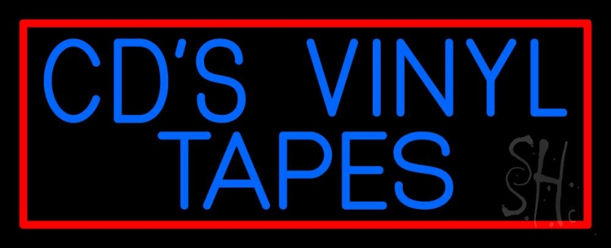 Blue Cds Vinyl Tapes Block LED Neon Sign
