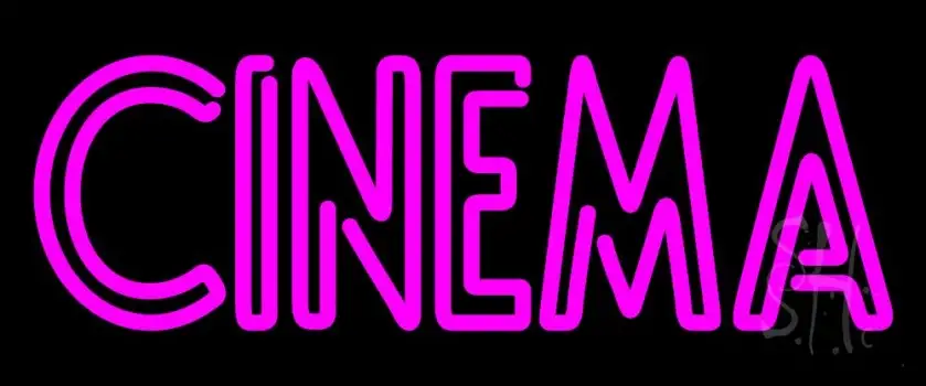 Double Stroke Pink Cinema LED Neon Sign