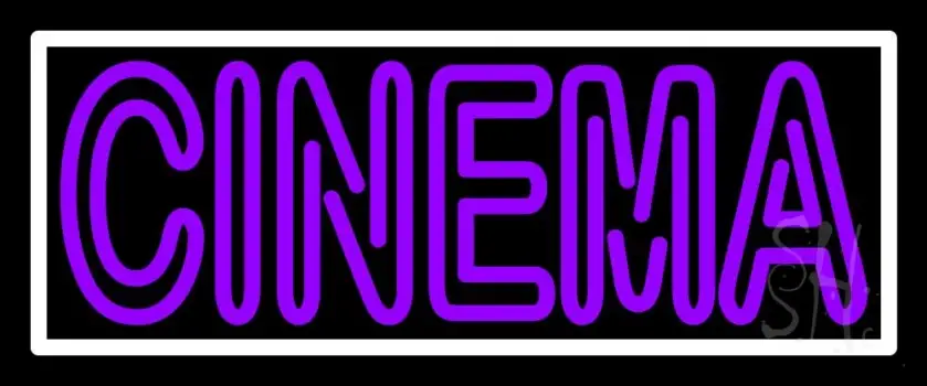 Double Stroke Purple Cinema LED Neon Sign