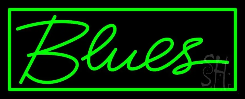 Green Blues Cursive LED Neon Sign