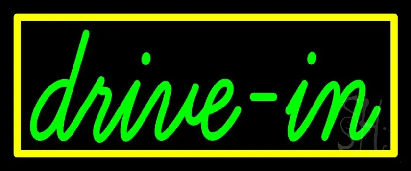 Green Cursive Drive In LED Neon Sign