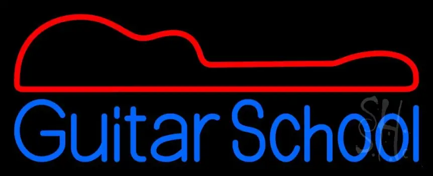 Blue Guitar School LED Neon Sign