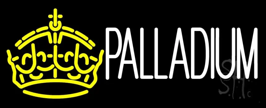 Palladium Block Yellow Crown LED Neon Sign