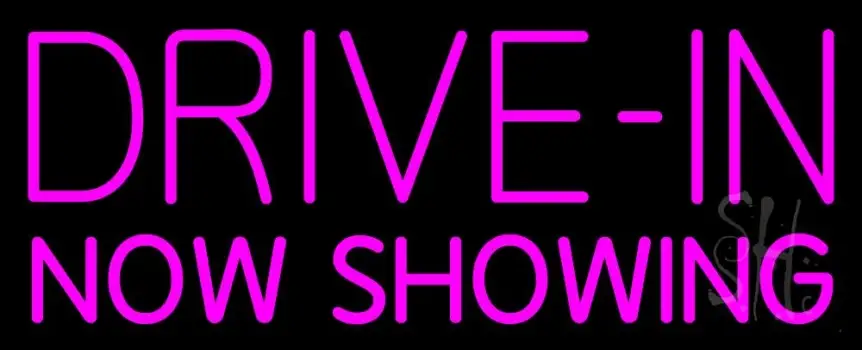 Pink Drive In Now Showing LED Neon Sign