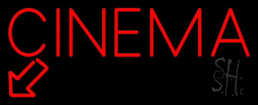 Red Cinema Here LED Neon Sign