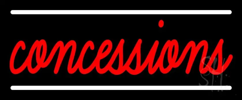Red Cursive Concessions LED Neon Sign