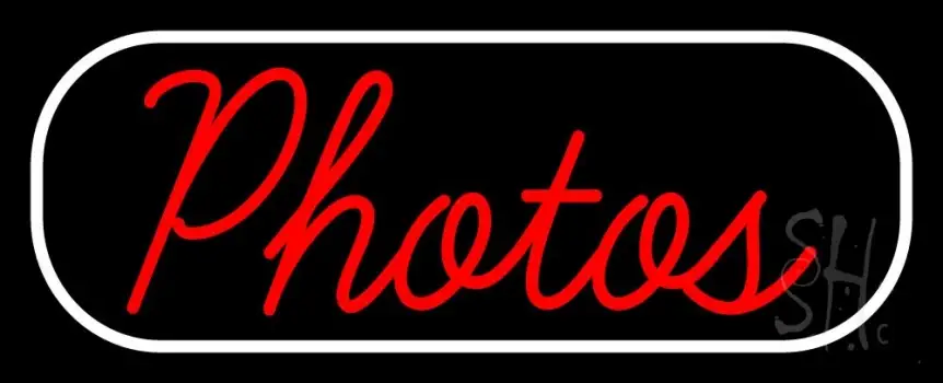 Red Cursive Photos With Border LED Neon Sign