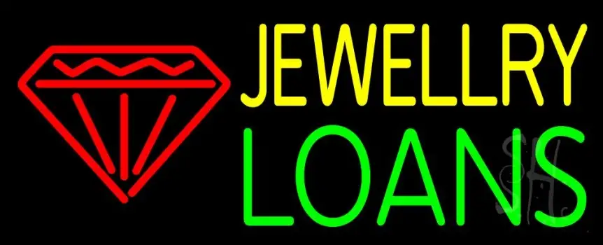 Red Diamond Jewelry Loans LED Neon Sign
