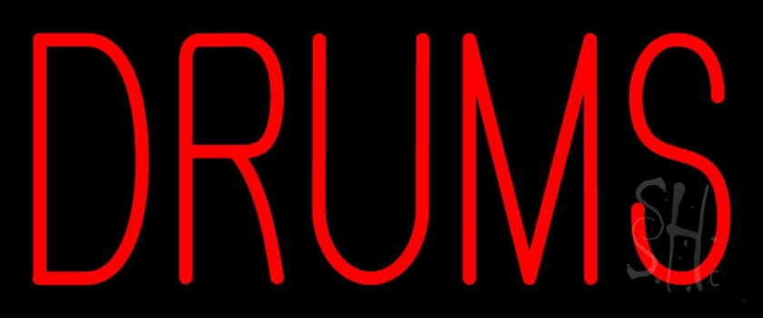 Red Drums Block LED Neon Sign