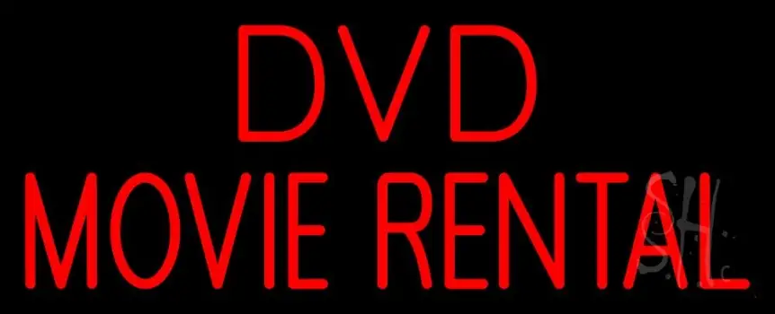 Red Dvd Movie Rental Block LED Neon Sign