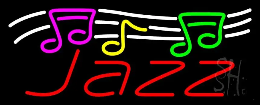 Red Jazz With Musical Note 2 LED Neon Sign