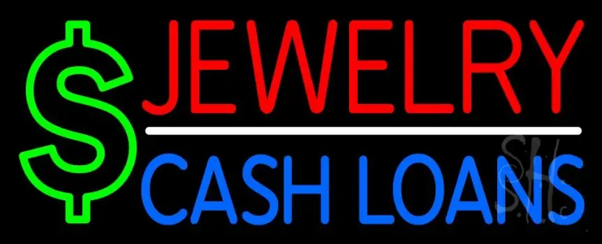 Red Jewelry Blue Cash Loans LED Neon Sign