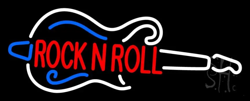 Red Rock N Roll Guitar 1 LED Neon Sign