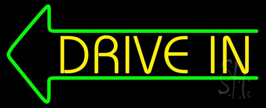 Yellow Drive In LED Neon Sign