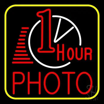 1 Hour Photo With Clock Icon LED Neon Sign