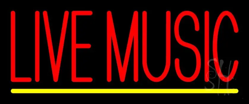 Block Live Music Red 1 LED Neon Sign