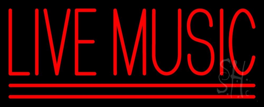 Block Live Music Red LED Neon Sign