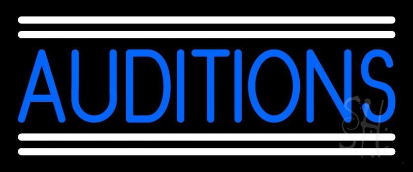 Blue Auditions Line LED Neon Sign
