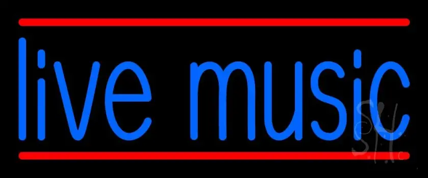 Blue Live Music 1 LED Neon Sign