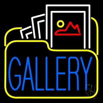 Gallery Icon With Blue Gallery LED Neon Sign