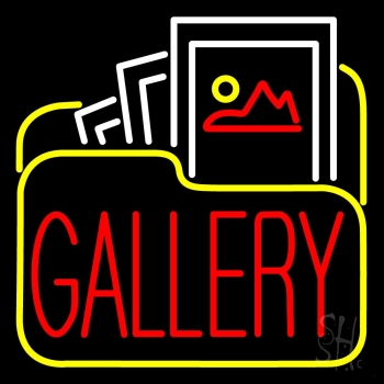 Gallery Icon With Red Gallery LED Neon Sign