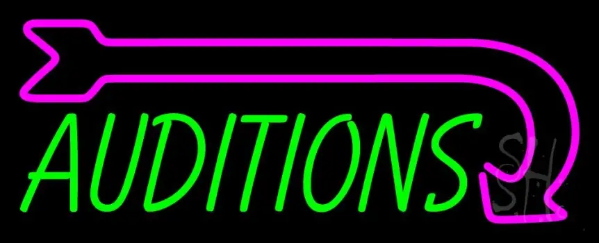 Green Auditions Arrow LED Neon Sign