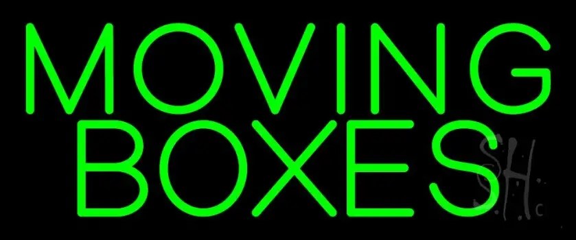 Green Block Moving Boxes LED Neon Sign