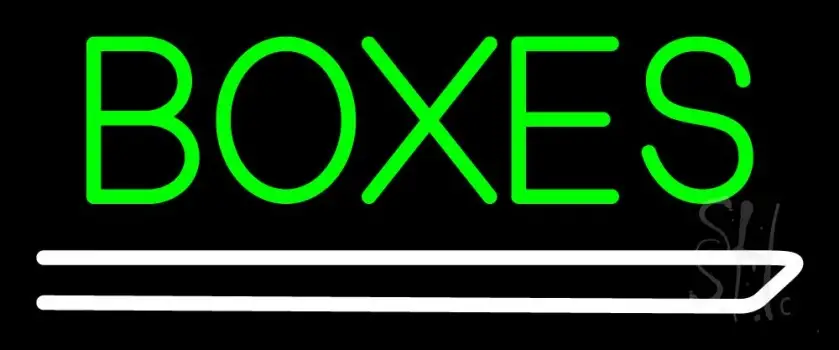 Green Boxes With White Line LED Neon Sign
