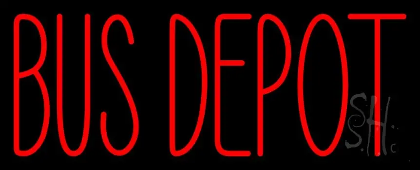 Red Bus Depot LED Neon Sign