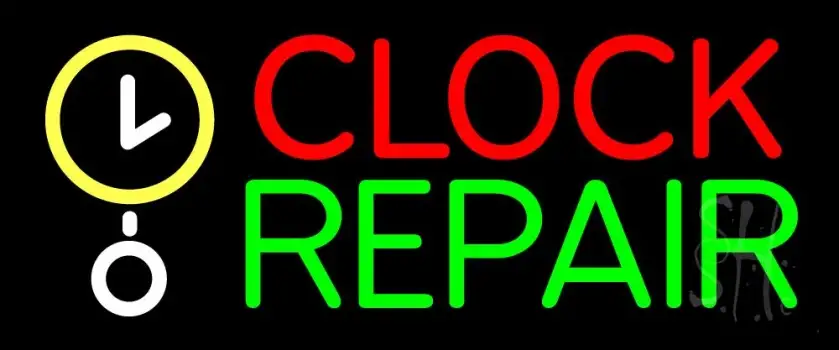 Red Clock Green Repair Block LED Neon Sign
