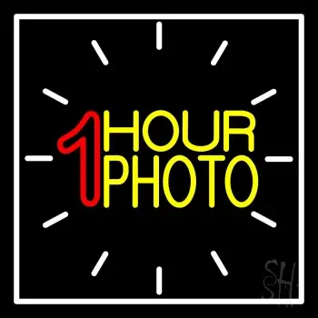 White Border With 1 Hour Photo LED Neon Sign