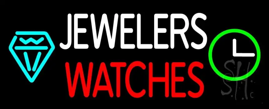 White Jewelers Red Watches LED Neon Sign