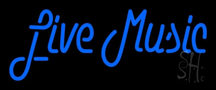 Blue Live Music LED Neon Sign
