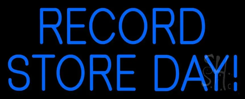 Blue Record Store Day Block LED Neon Sign