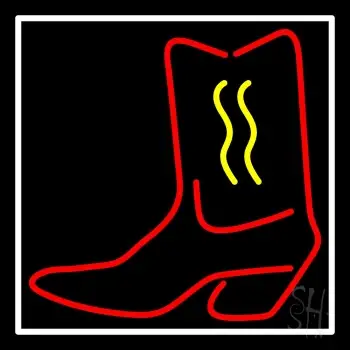 Cowboy Boot With Border LED Neon Sign