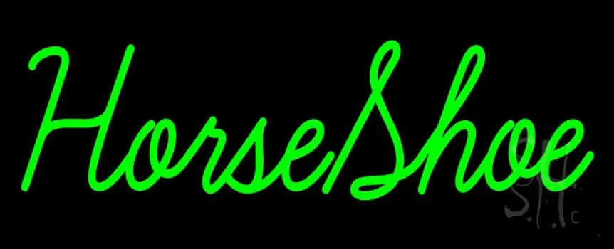 Cursive Horseshoe LED Neon Sign