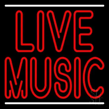 Double Stroke Live Music 2 LED Neon Sign